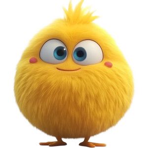 Fluffy Yellow Alien V2 Vinyl Car Decal Sticker – Waterproof & UV-Resistant 8"