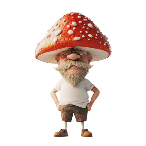 Mushroom Man Pixar Vinyl Car Decal Sticker – Waterproof & UV-Resistant 8"