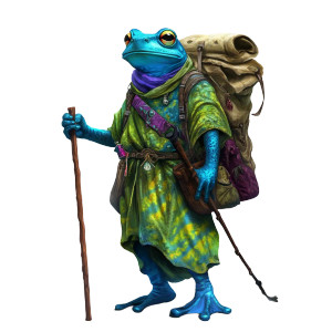 Blue Frog Traveler Vinyl Car Decal Sticker – Waterproof & UV-Resistant 8"