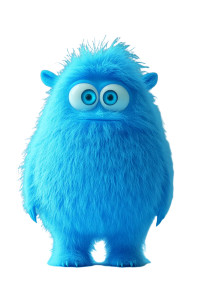 Cute Blue Monster Vinyl Car Decal Sticker – Waterproof & UV-Resistant 8"