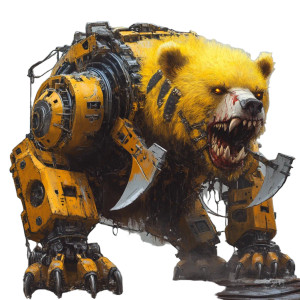 Mechanical Bear Vinyl Car Decal Sticker – Waterproof & UV-Resistant 8"