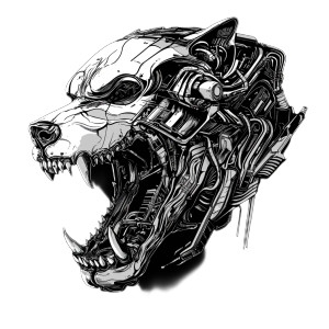 Cyberpunk Werewolf Skull Vinyl Car Decal Sticker – Waterproof & UV-Resistant 8"
