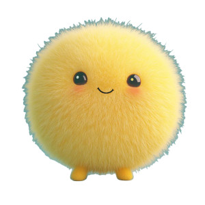 Yellow Furry Character Vinyl Car Decal Sticker – Waterproof & UV-Resistant 8"