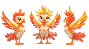 Cute Q Phoenix Vinyl Car Decal Sticker – Waterproof & UV-Resistant 8"