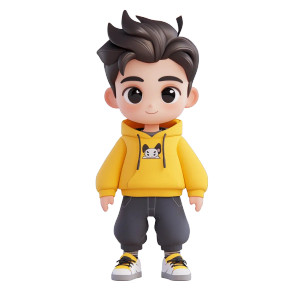 Chibi Streetwear Boy Vinyl Car Decal Sticker – Waterproof & UV-Resistant 8"
