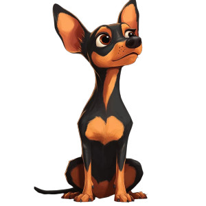 Pixar-Style Pinscher Vinyl Car Decal Sticker – Waterproof & UV-Resistant 8"