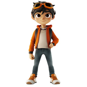 3D Stylized Character Vinyl Car Decal Sticker – Waterproof & UV-Resistant 8"