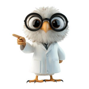 Cute Eagle Scientist Vinyl Car Decal Sticker – Waterproof & UV-Resistant 8"