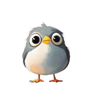 Silly Bird Illustration Vinyl Car Decal Sticker – Waterproof & UV-Resistant 8"