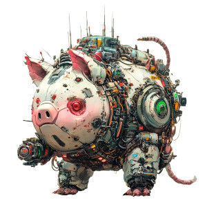 Cute Aggressive Beast Vinyl Car Decal Sticker – Waterproof & UV-Resistant 8"