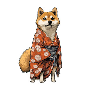 Shiba Inu In Kimono Vinyl Car Decal Sticker – Waterproof & UV-Resistant 8"