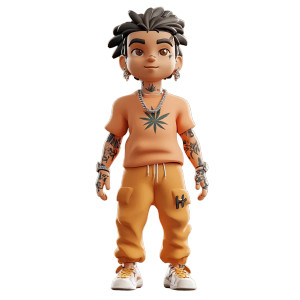 Cannabis Street Character Vinyl Car Decal Sticker – Waterproof & UV-Resistant 8"