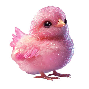 Sparkly Kawaii Chicken Vinyl Car Decal Sticker – Waterproof & UV-Resistant 8"