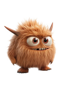 Fluffy Brown Monster Vinyl Car Decal Sticker – Waterproof & UV-Resistant 8"