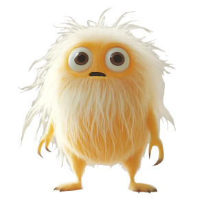 Fluffy Yellow Monster V4 Vinyl Car Decal Sticker – Waterproof & UV-Resistant 8"