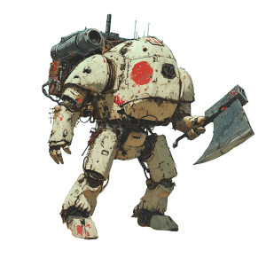 Lo-Fi Sci-Fi Mech Vinyl Car Decal Sticker – Waterproof & UV-Resistant 8"