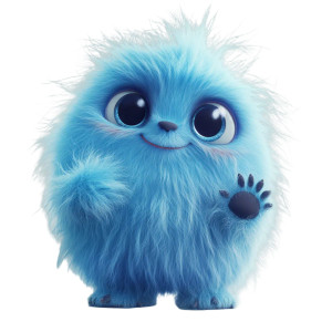 Blue Fluffy Creature Vinyl Car Decal Sticker – Waterproof & UV-Resistant 8" Blue Fluffy Creature Vinyl Car Decal Sticker – Waterproof & UV-Resistant 8"