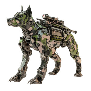 Robotic War Dog Vinyl Car Decal Sticker – Waterproof & UV-Resistant 8"