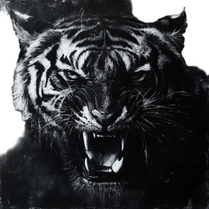 Menacing Tiger V2 Vinyl Car Decal Sticker – Waterproof & UV-Resistant 8"