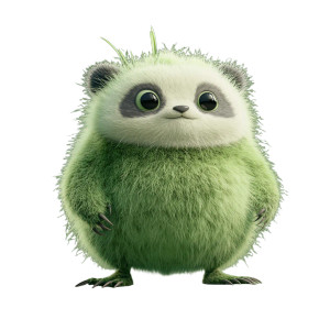 Fluffy Reptile Panda Vinyl Car Decal Sticker – Waterproof & UV-Resistant 8"