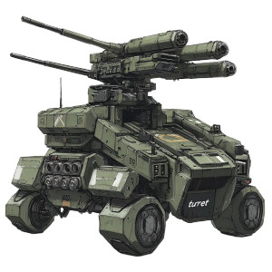 High-Tech Turret Vinyl Car Decal Sticker – Waterproof & UV-Resistant 8"