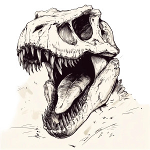 Sketchy T-Rex Skull Vinyl Car Decal Sticker – Waterproof & UV-Resistant 8"