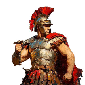 Roman Warrior Painting V4 Vinyl Car Decal Sticker – Waterproof & UV-Resistant 8"