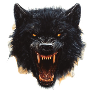 Black Wolf Fang Vinyl Car Decal Sticker – Waterproof & UV-Resistant 8"