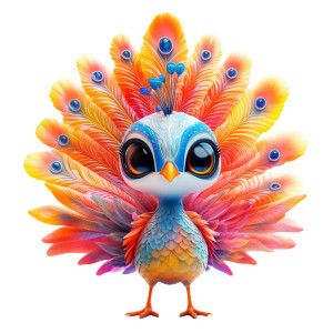 Colorful 3D Peacock Vinyl Car Decal Sticker – Waterproof & UV-Resistant 8"
