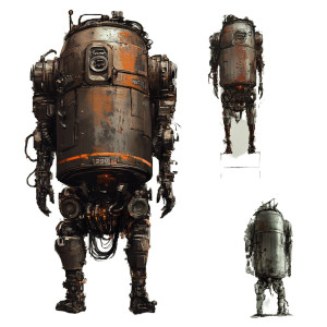 Diesel Punk Mecha Vinyl Car Decal Sticker – Waterproof & UV-Resistant 8"