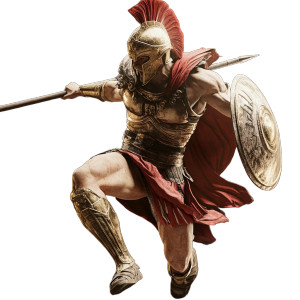 Spartan Jump Attack Vinyl Car Decal Sticker – Waterproof & UV-Resistant 8"