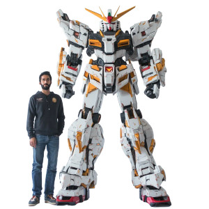 Stylish Man With Gundam Vinyl Car Decal Sticker – Waterproof & UV-Resistant 8"