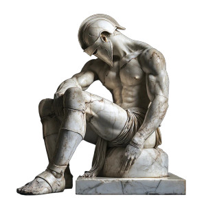 Greek Armored Statue Vinyl Car Decal Sticker – Waterproof & UV-Resistant 8"