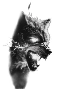 Furious Wolf Tattoo Vinyl Car Decal Sticker – Waterproof & UV-Resistant 8"