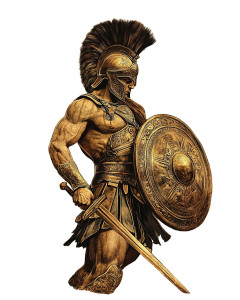 Achilles Warrior Art V2 Vinyl Car Decal Sticker – Waterproof & UV-Resistant 8"