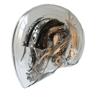 Alien Tech Helmet Vinyl Car Decal Sticker – Waterproof & UV-Resistant 8"