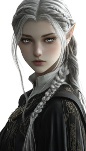 Silver-Haired Elf Cleric Vinyl Car Decal Sticker – Waterproof & UV-Resistant 8"