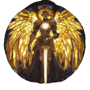 Golden Winged Warrior V3 Vinyl Car Decal Sticker – Waterproof & UV-Resistant 8"