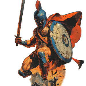 Spartan Comic Cover Vinyl Car Decal Sticker – Waterproof & UV-Resistant 8"