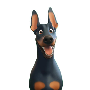 Blue Floppy Doberman Vinyl Car Decal Sticker – Waterproof & UV-Resistant 8"