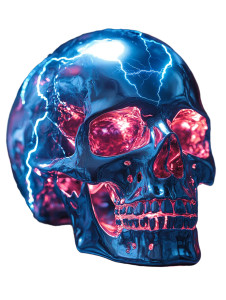 Chrome Terminator Skull Vinyl Car Decal Sticker – Waterproof & UV-Resistant 8"