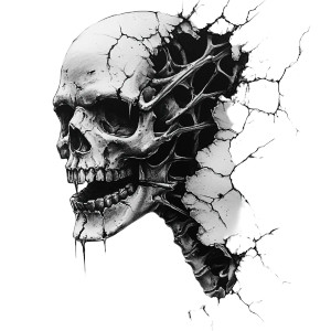 Creepy Skeleton Tattoo Vinyl Car Decal Sticker – Waterproof & UV-Resistant 8"