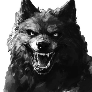 Demon Wolf Smiling Vinyl Car Decal Sticker – Waterproof & UV-Resistant 8"