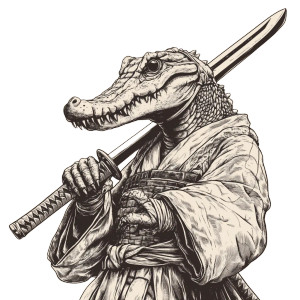 Samurai Crocodile Logo Vinyl Car Decal Sticker – Waterproof & UV-Resistant 8" Samurai Crocodile Logo Vinyl Car Decal Sticker – Waterproof & UV-Resistant 8"