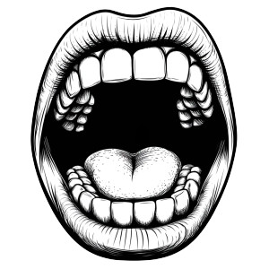 Open Mouth Vector Vinyl Car Decal Sticker – Waterproof & UV-Resistant 8"