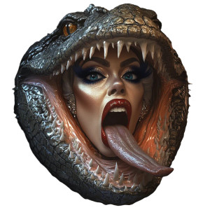Drag Queen Gator Vinyl Car Decal Sticker – Waterproof & UV-Resistant 8"