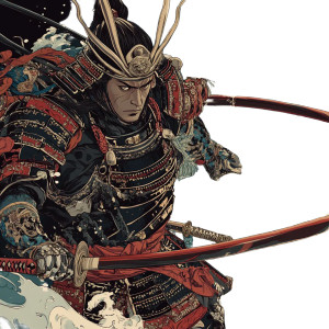 Samurai In Motion V2 Vinyl Car Decal Sticker – Waterproof & UV-Resistant 8"