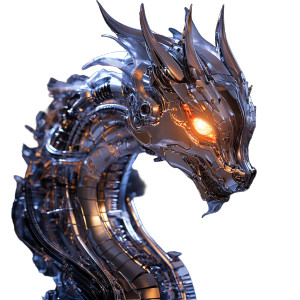 Robotic Dragon Awakening Vinyl Car Decal Sticker – Waterproof & UV-Resistant 8"