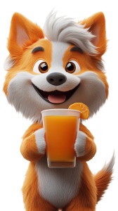 3D Dog Drinking Juice Vinyl Car Decal Sticker – Waterproof & UV-Resistant 8"