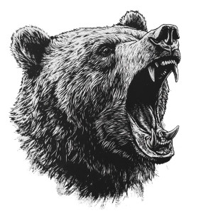 Screaming Bear Head Vinyl Car Decal Sticker – Waterproof & UV-Resistant 8"